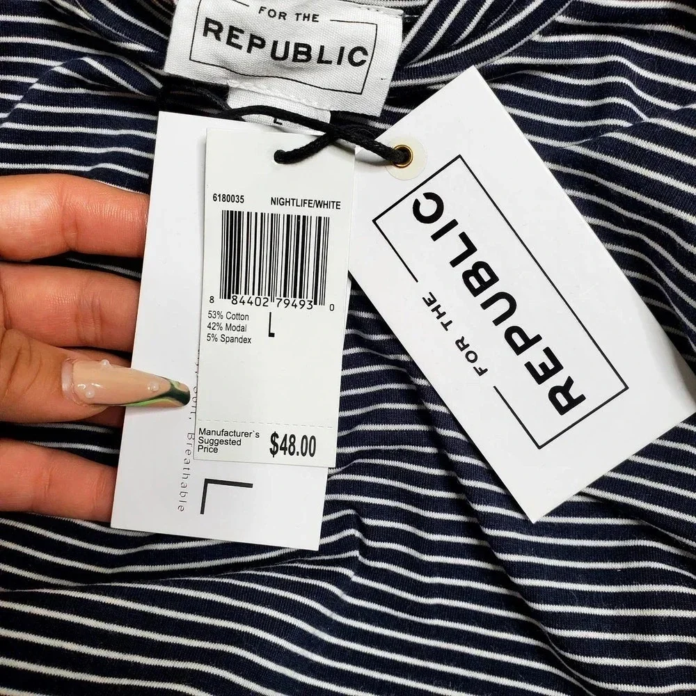 For The Republic Striped Mock Top‎